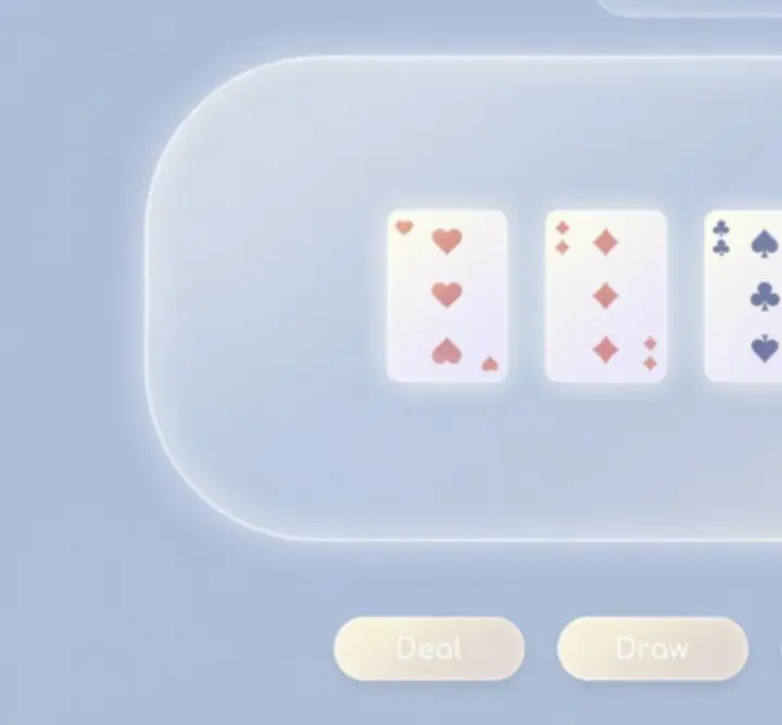 Example interface of the poker-style game
